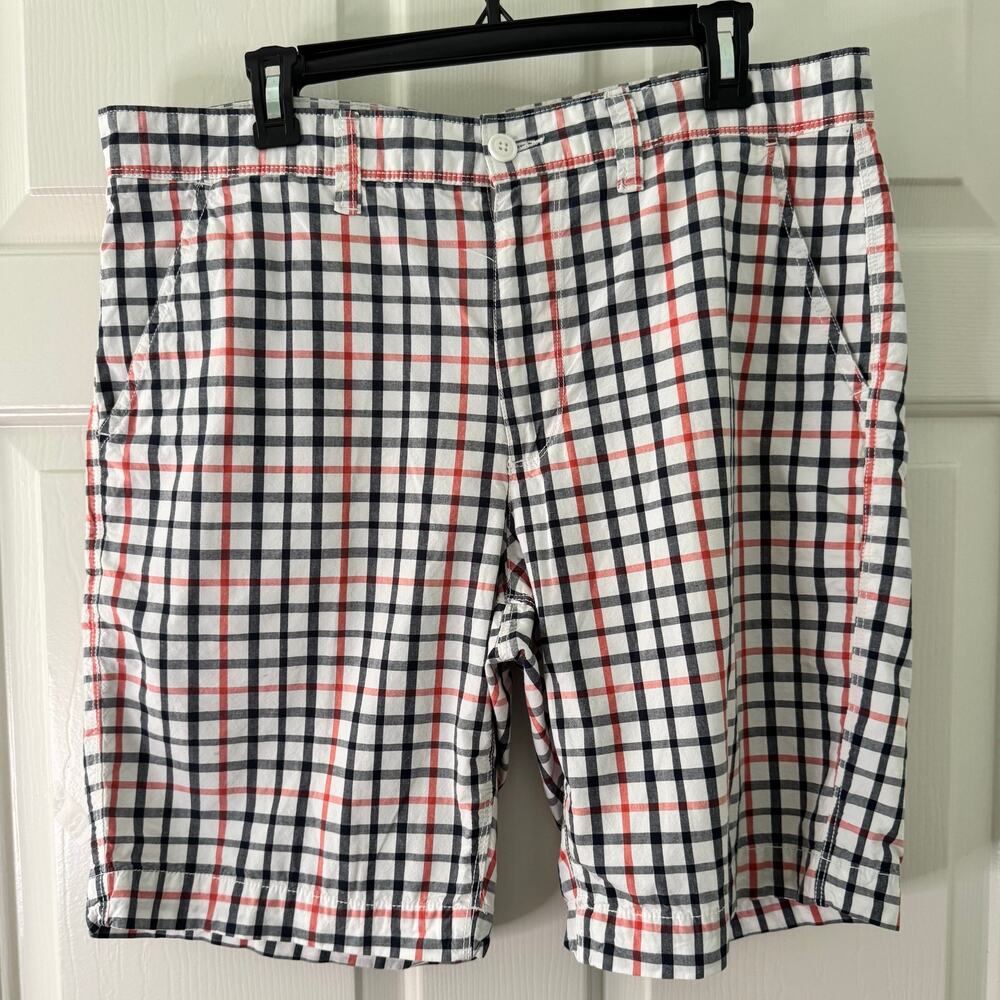 Sonoma Life + Style orange and blue bermuda flat front shorts Size: 36